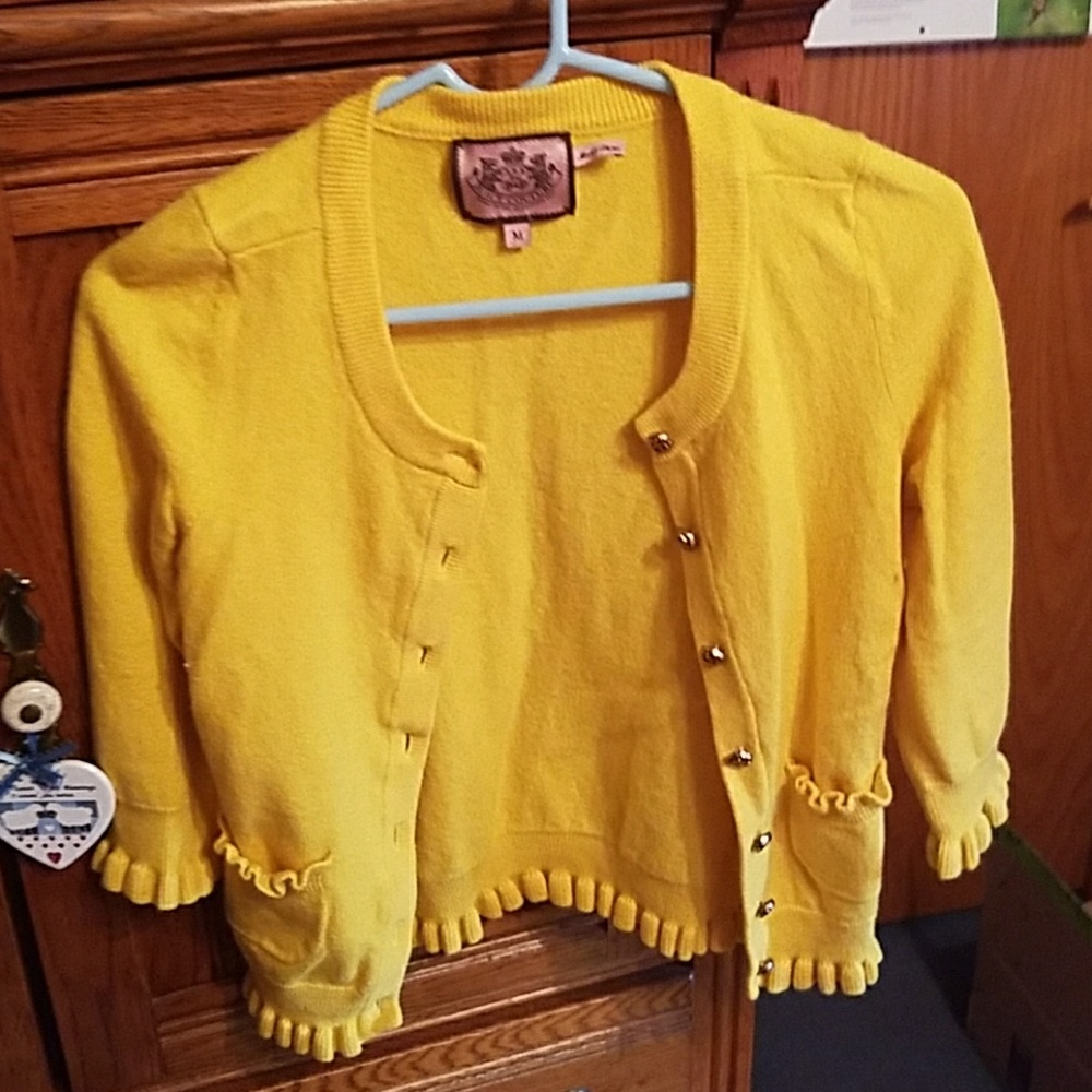 Juicy Couture banana yellow cardigan